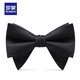 羅蒙法式黑色牛角領(lǐng)結男正裝結婚禮新郎紳士純色西裝襯衫宴會(huì )蝴蝶結 黑曼巴大牛角