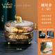 萊柏頓多層果盤(pán)零食盤(pán)果盤(pán)客廳干果收納盒輕奢風(fēng)堅果糖果盤(pán)果子盤(pán)水果盤(pán) 吉象【琥珀金2層】可旋轉/有抽屜