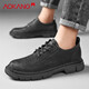 奧康（Aokang）夏季男鞋時(shí)尚休閑商務(wù)正裝休閑皮鞋男潮流百搭低幫工裝馬 黑色 標準皮鞋碼數 41