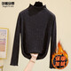 莎妮朵羅胖mm銀狐絨寬松打底衫女加絨加厚大碼女裝新款冬裝上衣T恤女16583 黑色 4XL 建議180-200斤穿著(zhù)