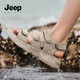 JEEP SPIRIT吉普涼鞋男夏季真皮2025新款涉水防滑防臭運動男士沙灘涼鞋子男鞋 沙色【主圖款】 42