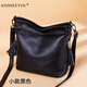 ANDSEEYOU品牌真皮女包水桶包2026新款時(shí)尚流蘇手提小包頭層牛皮百搭斜挎包 黑色 小款