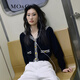 MO&Co.學(xué)院風(fēng)短款千金針織衫上衣女小香風(fēng)針織開衫針織衫女摩安珂 黑色-第2批 M 165