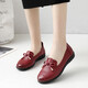 夜雨（NightRain）春秋款單鞋媽媽鞋防滑軟底舒適中老年女鞋中年平底女士皮鞋老人鞋 紅色8586單鞋 35 標準尺碼
