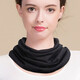 珥妃秋冬真絲保暖圍脖女桑蠶絲針織加厚套頭脖套百搭假領(lǐng)子 黑色