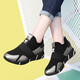 古奇天倫休閑鞋女2025年秋季新款平底運動(dòng)鞋一腳蹬懶人鞋網(wǎng)鞋跑步鞋女鞋子 8819鉛色 37