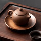 onlycook 黑胡桃木托盤(pán) 日式輕奢加厚木質(zhì)茶盤(pán)簡(jiǎn)約實(shí)木茶盤(pán)餐盤(pán)點(diǎn)心盤(pán)大號 圓形小號/單只