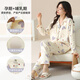 婧麒月子服春夏哺乳產(chǎn)后孕婦睡衣喂奶家居服套裝夏季薄款帶胸墊 米色愛(ài)心/四季款180g XL