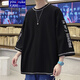 【肥仔250斤超大6XL】胖子短袖T恤男夏季寬松加肥大碼oversize上衣ins潮牌半袖體恤男裝 QT755-T04黑色 5XL