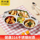 炊大皇（COOKER KING）316不銹鋼兒童餐盤可愛動(dòng)物兒童分格卡通餐具青蛙王子貓咪餐具 超級(jí)汽車316不銹鋼五格餐盤