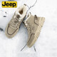 JEEP吉普棉鞋男加絨加厚2021冬季男鞋時(shí)尚保暖雪地靴中高幫男士馬丁靴戶(hù)外靴子男 高幫加絨沙色 255/41（此款41碼=運動(dòng)鞋42）