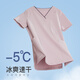 純聲洗手衣女短袖手術(shù)衣刷手服薄款速干彈力長袖美容院護士薄款工作服 女款藕粉短袖套裝（含褲子） M