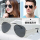 亨亞晟太陽(yáng)鏡男女潮炫彩蛤蟆鏡司機夜視鏡復古反光墨鏡太陽(yáng)眼鏡 銀框/黑灰片+鏡布+鏡袋