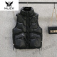 MLEX滄州棉服秋冬新款馬甲女2022年外穿洋氣馬夾亮面免洗棉服背心外套 黑色 L110-130斤