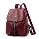 時(shí)光童話(huà) 品牌雙肩包女真皮2022新款時(shí)尚大容量軟皮防盜書(shū)包潮百搭旅行背包 酒紅色