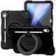 重器iPad2022/2021保護(hù)套10.2英寸第九代兒童防摔ipad9保護(hù)殼8旋轉(zhuǎn)平板電腦7帶筆槽 尊貴黑【360手環(huán)】 ipad7/8/9（10.2英寸）