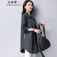 衣典零一（LEDIALYI）2025春秋季女裝新款休閑洋氣小個(gè)子風(fēng)衣外套女中長(zhǎng)款純棉襯衫上衣 灰色 M （建議90-110斤）