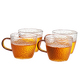 憶壺茶 錘紋玻璃杯水杯茶杯子綠茶杯帶把手客廳家用耐熱喝水杯