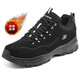斯凱奇（Skechers）冬季男鞋加絨棉鞋新款保暖厚底老爹鞋休閑鞋運動鞋棉鞋男 全黑色-BBK 41