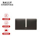 巴利（BALLY）新年禮物送男友新款錢(qián)包男士商務(wù)簡(jiǎn)約條紋長(cháng)款皮革錢(qián)包 6304909 黑色