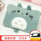 織繡情 熱水袋暖寶寶充電式注水敷肚子暖手寶防爆電熱寶電暖寶暖水袋 （雙插手）圓眼龍貓-綠色-仿貂絨