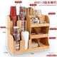 蘇瑪·優(yōu)創(chuàng  )楠竹咖啡奶茶店店杯架商用吧臺紙巾吸管收納盒一次性紙杯架取杯器 6041-2組合楠竹