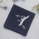 纖晟伊手帕男士刺繡手絹仙鶴定制姓名古風(fēng)吸汗棉女士隨身擦汗方巾 深藍色