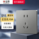 公牛（BULL）開(kāi)關(guān)插座五孔插座86型暗裝面板USB插座 電視網(wǎng)絡(luò )插座 G12星空灰 【正五孔10A】?jì)?yōu)先發(fā)貨