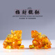 古韻琉璃琉璃貔貅擺件財位神獸家居飾品工藝品禮品喬遷開(kāi)業(yè)禮物 琥珀色一對