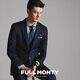 FULL MONTY進(jìn)口VBC魚(yú)骨紋西服套裝男士結(jié)婚新郎西裝商務(wù)職業(yè)正裝 藏青色1293 48