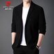 皮爾卡丹（pierre cardin）春秋休閑單西服男韓版修身潮流燈芯絨小西裝外套商務(wù)便西單件上衣 黑色 XL 180適合150-165斤