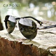CAPONI玻璃墨鏡男士偏光太陽(yáng)鏡蛤蟆鏡開(kāi)車(chē)駕駛鏡高清防眩光防紫外線(xiàn)眼睛 槍框-偏光灰片【玻璃】