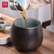 豪峰哥窯2025新款茶具套裝家用茶臺茶洗建水茶水缸茶桶茶渣教師節(jié)禮物 【鐵釉素寧建水】【簡裝】