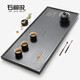 石間說(shuō) 天然烏金石茶盤茶臺(tái)簡(jiǎn)約茶具托盤家用套裝整塊石頭影雕干泡茶臺(tái) 獨(dú)釣90*40*3CM【大氣商務(wù)】