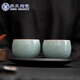 蘇氏陶瓷（SUSHI CERAMICS）汝窯冰花釉禪悟杯開片養(yǎng)金線個人杯主人杯功夫茶杯2個禮盒裝