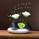 日韓風(fēng)仿真玫瑰花假花插花套裝家簡(jiǎn)約居酒店玄關(guān)柜子桌面擺放花 白瓶套裝