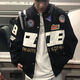 摘星少年賽車服棒球服夾克男oversize刺繡美式hiphop高街機(jī)車外套春季上衣 黑色 L
