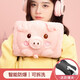 金輝百佳熱水袋充電防爆暖水袋女生暖寶寶毛絨可愛(ài)可拆洗暖手寶暖手袋 粉豬-國標防爆-可拆洗