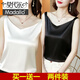 莫代爾單/兩件裝吊帶背心女夏季內(nèi)搭西裝白色黑色可外穿打底衫緞面上衣 白色+黑色（兩件裝） L 建議100-115斤