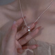 ?，旈W亮的心銀項鏈女鎖骨鏈高級感輕奢氣質(zhì)吊墜生日禮物送女朋友 閃亮的心銀項鏈