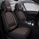 布蘭特 仿亞麻汽車(chē)座套布藝全包坐墊四季通用適用寶來(lái)逍客奇駿明銳免拆 固定腰靠款全麻-黑咖色-豪華版 頭靠分體五座車(chē)通用款-留言車(chē)型