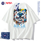 NASA GISS短袖t恤男純棉夏季潮流男裝圓領(lǐng)半袖男女學生情侶上衣寬松體恤衫 NS8099白色 M 建議115-135斤