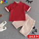 洛留云一周歲寶寶生日禮服抓周唐裝男中國風(fēng)漢服兒童國學(xué)禮服童裝女童棉裝夏裝男童中式唐裝W 紅色 90