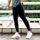 SOSOLEMON夏季運(yùn)動(dòng)褲男士長(zhǎng)褲輕薄透氣彈力速干九分褲修身冰絲健身褲男 黑色（輕薄冰絲褲） L