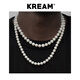 KREAM 復(fù)古珍珠項(xiàng)鏈男女嘻哈鎖骨鏈情侶choker歐美流行 9mm/45cm