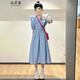 格邏恩新款連衣裙夏季女生裙子夏天學(xué)生收腰長裙法式小個子2023中長裙子 公主裙 均碼（可備注碼數(shù)）