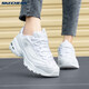 Skechers斯凱奇女鞋秋冬季新款時(shí)尚厚底小白鞋復古熊貓鞋休閑老爹鞋運動(dòng)鞋 白色/銀色 35.5