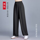 棉麻太極褲燈籠褲女太極拳練功服夏季山人太極服春秋男武術(shù)運動褲 黑色 L