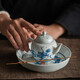 豐陶張生 仿古青花壺承陶瓷蓄水茶盤(pán)干泡茶臺果盤(pán)點(diǎn)心盤(pán)養壺底座家用托盤(pán)
