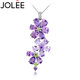 JOLEE項(xiàng)鏈女紫水晶S925銀繁花吊墜輕奢時(shí)尚彩寶飾品送女士禮物一物一證